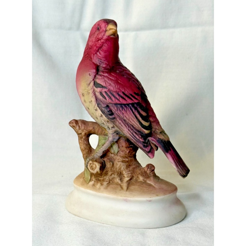 Vintage Lefton House Finch Porcelain Figurine KW4206 Japan Foil Label